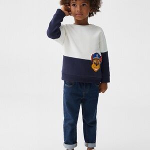 Mango Navy and White Character Sweatshirt